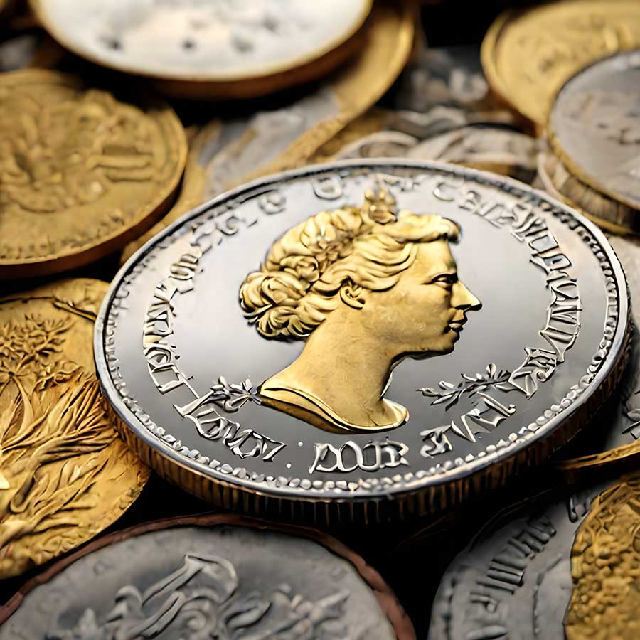Monete d'oro della Regina Elisabetta